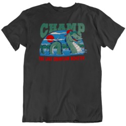 Cool Retro 80's Champ Lake Champlain Monster v2 T Shirt