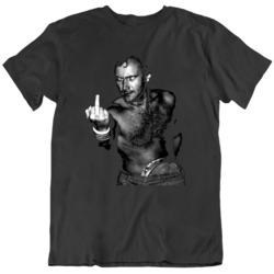 Phil Collins Middle Finger Funny Music Fan black T Shirt