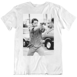 Keanu Reeves Action Shot Point Break  Photo Movie Fan White T Shirt