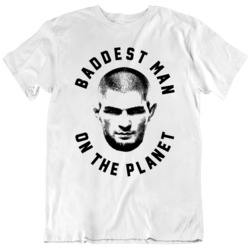 Khabib Nurmagomedov Baddest Man on The Planet MMA Champion White T Shi