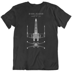 X Wing Fighter Patent Star Wars Fan T Shirt