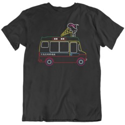 Blur Ice Cream Van Black  Music Fan T Shirt
