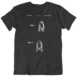 Star Wars R2 D2 Patent Movie Fan  T Shirt