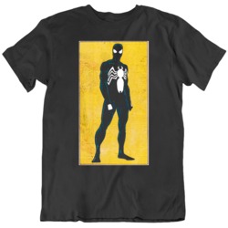 Retro Comic Black Suit Spider Man Fan T Shirt
