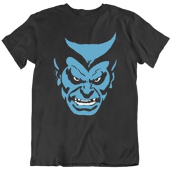Beast Retro X Men Comic Fan Big Face   T Shirt