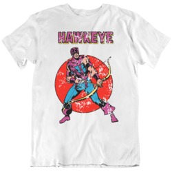 Retro 78 Playing Card Hawkeye Retro Comic Fan Distressed T Shirt