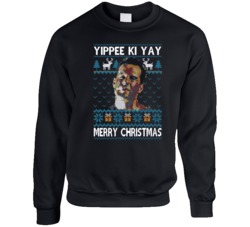 Funny Die Hard Ugly Christmas Sweater Movie Fan  Crewneck Sweatshirt