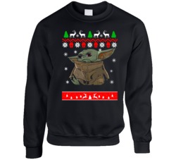 Baby Yoda Christmas  The Mandalorian TV Show Fan  Crewneck Sweatshirt