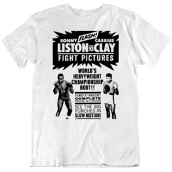 Sonny Liston Cassius Clay Fight Poster Promo Boxing Fan  T Shirt