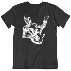 C3PO Playing Guitar Movie Fan Black T Shirt