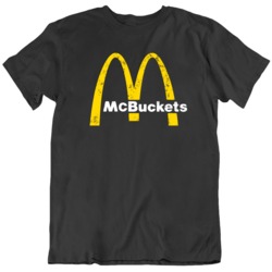 Fast Food Parody MCBUCKETS Basketball Fan Distressed T Shirt