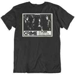 Crime and Punk Retro Punk Flyer Music Fan Black T Shirt