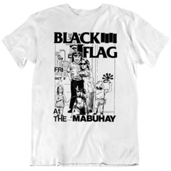 Black Flag At The Mabuhay Retro Punk Flyer Music Fan   T Shirt