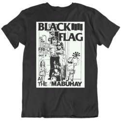 Black Flag At The Mabuhay Retro Punk Flyer Music Fan Black T Shirt