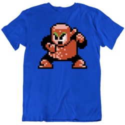 Wood Man Meg Man 8 Bit Cult Classic NES video Game T Shirt