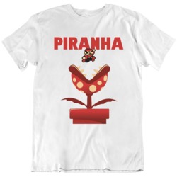Piranha Plant Jaws  Parody Super Mario Fan  T Shirt