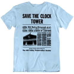 Back to the Future Movie Save The Clock Tower Flyer Movie Fan T Shirt