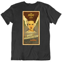 The Bride Of Frankenstein  Horror Movie Poster Fan V2  T Shirt