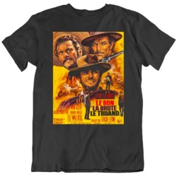 Classic Western The Good The Bad The Ugly Retro Poster Movie Fan Black