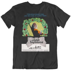 Retro 70's Horror Movie Black Christmas Movie Poster Fan  T Shirt