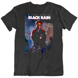 Retro 80's  Movie Black Rain Movie Poster Fan Black T Shirt