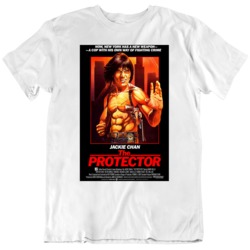 Retro 80's  Movie The Protector Jackie Chan Movie Poster Fan T Sh