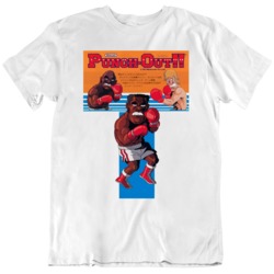 Retro 80's  Video Game Punch Out Japanese Advertisement Fan T Shi