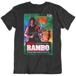 Retro 80's Rambo Super Rambo Japanese Movie Poster Cool Fan   T S