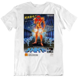 Retro 80's Video Metroid Japanese Cover Art Famicom Cool Fan T Sh