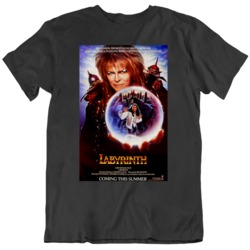 Retro 80's Movie  Labyrinth Movie Poster Cool Fan T Shirt