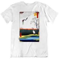 Japanese Birds Cranes Minowa Kanasugi Mikawashima T Shirt