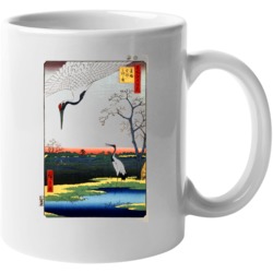 Japanese Birds Cranes Minowa Kanasugi Mikawashima Mug