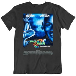 Space Jam 1990's Movie Film Poster Fan Black T Shirt