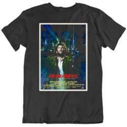 Highlander 1980's Action Movie Film Poster Fan Black T Shirt