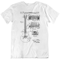 Gibson Les Paul Guitar Patent Music Guitar Musician  T Shirt