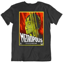 Cult Classic Retro Metropolis Sci Fi  Movie  Poster Black T Shirt
