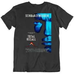 Cult Classic Total Recall 1980's Movie Poster Black T Shirt
