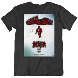 Akira 1988 Japanese Movie Poster Fan Black T Shirt