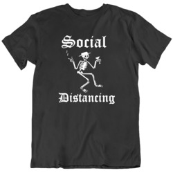 Social Distancing Parody Black T Shirt