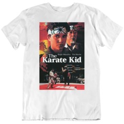 80's Movie The Karate Kid Retro Movie Poster White T Shirt