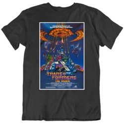 80's Movie The Transformers Retro Movie Poster Black T Shirt