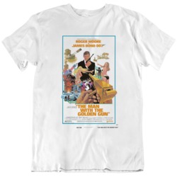 The Man With The Golden Gun James Bond Retro Rare Movie Poster  T Shir