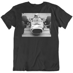 Retro Jackie Stewart Auto Racing Legend Black T Shirt