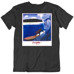 Retro Surf Poster Cassidy Banzai  Pipeline Black T Shirt