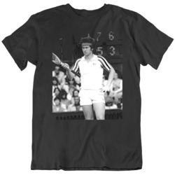 Retro Tennis Legend John McEnroe Fan Black T Shirt