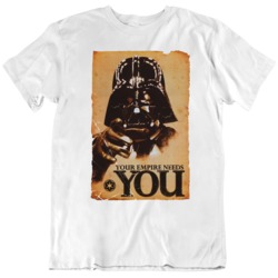 Retro Star Wars Poster Vader The Empire Wants you Fan   T Shirt