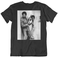 80's TV SHOW Poster Miami Vice Crockett and Tubbs Fan Black T Shi