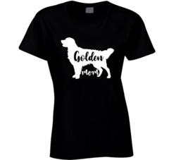 Dog Mom Golden Retriever Mom Funny Black Ladies T Shirt