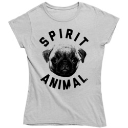 Pug Spirit Animal Dog Lover  Ladies T Shirt