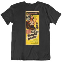 Voodoo Island 1957 Boris Karloff Horror Movie Fan Poster Black T Shirt
